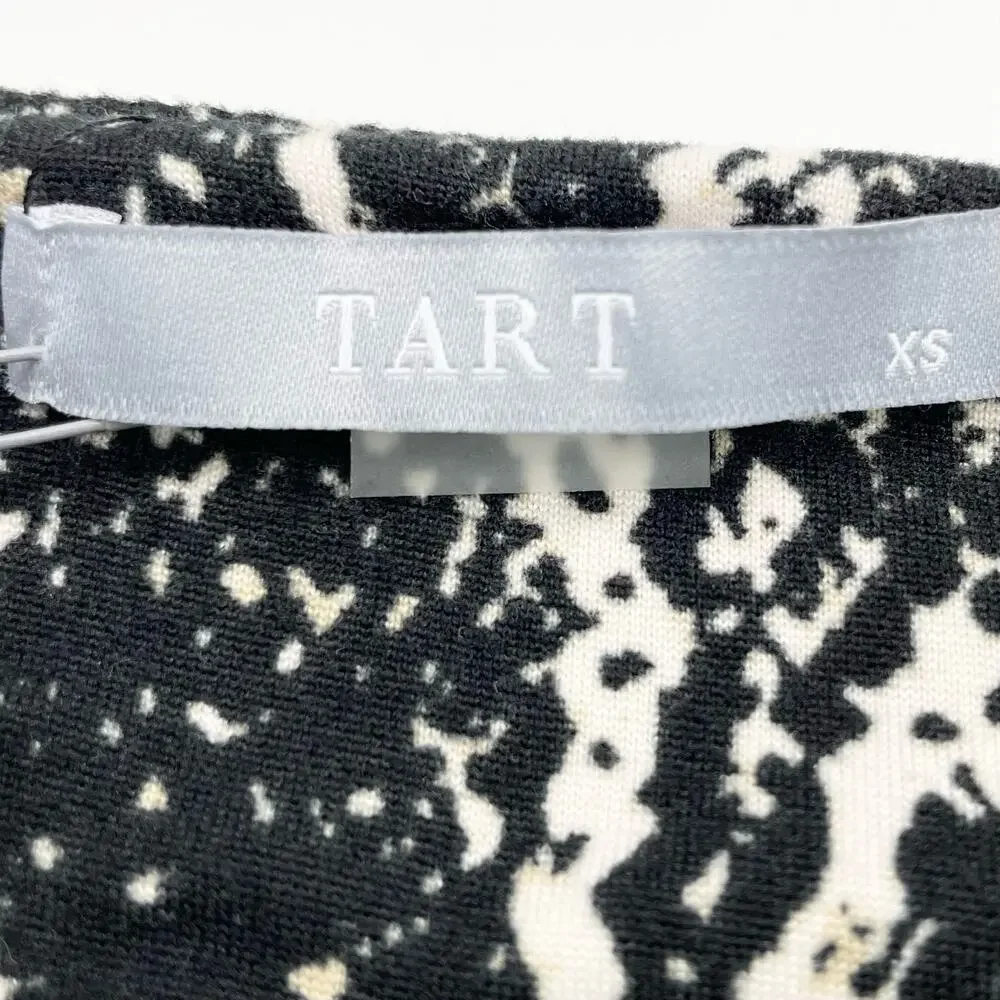NEW Tart Womens XS Snakeskin‎ Print Mini Dress Black Cream Bodycon Stretchy